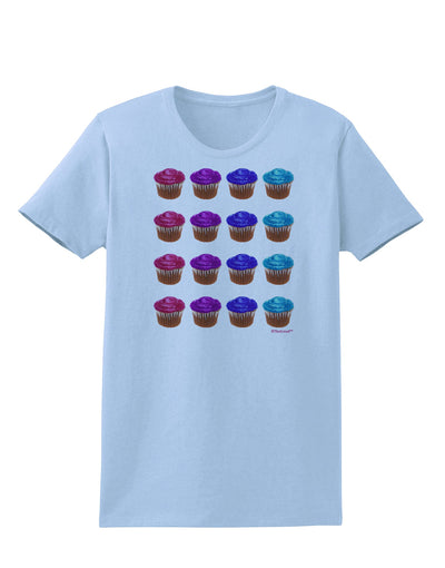 Colorful Cupcake Pattern Womens T-Shirt by TooLoud-Womens T-Shirt-TooLoud-Light-Blue-X-Small-Davson Sales