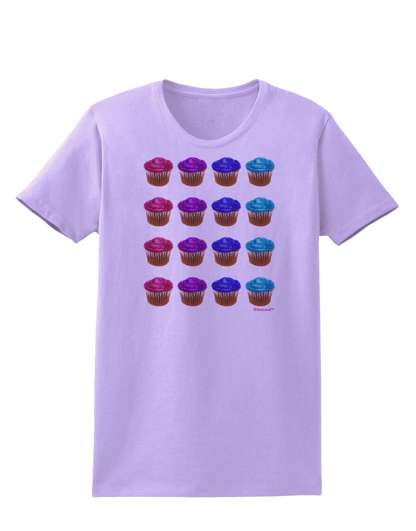 Colorful Cupcake Pattern Womens T-Shirt by TooLoud-Womens T-Shirt-TooLoud-Lavender-X-Small-Davson Sales