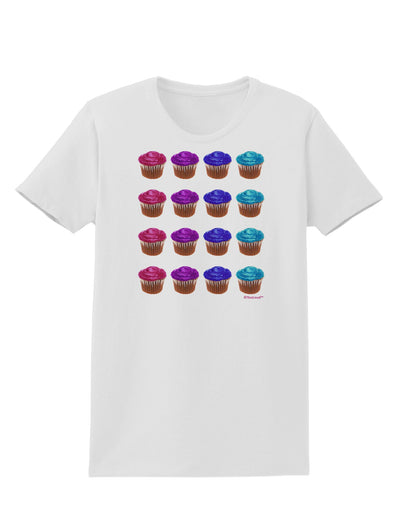 Colorful Cupcake Pattern Womens T-Shirt by TooLoud-Womens T-Shirt-TooLoud-White-X-Small-Davson Sales