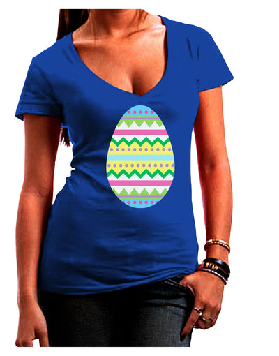 Colorful Easter Egg Juniors V-Neck Dark T-Shirt-Womens V-Neck T-Shirts-TooLoud-Royal-Blue-Juniors Fitted Small-Davson Sales