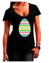 Colorful Easter Egg Juniors V-Neck Dark T-Shirt-Womens V-Neck T-Shirts-TooLoud-Black-Juniors Fitted Small-Davson Sales