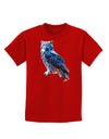 Colorful Great Horned Owl Childrens Dark T-Shirt-Childrens T-Shirt-TooLoud-Red-X-Small-Davson Sales