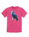 Colorful Great Horned Owl Childrens Dark T-Shirt-Childrens T-Shirt-TooLoud-Sangria-X-Small-Davson Sales