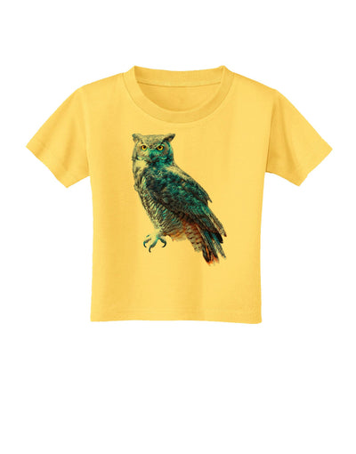 Colorful Great Horned Owl Toddler T-Shirt-Toddler T-Shirt-TooLoud-Yellow-2T-Davson Sales