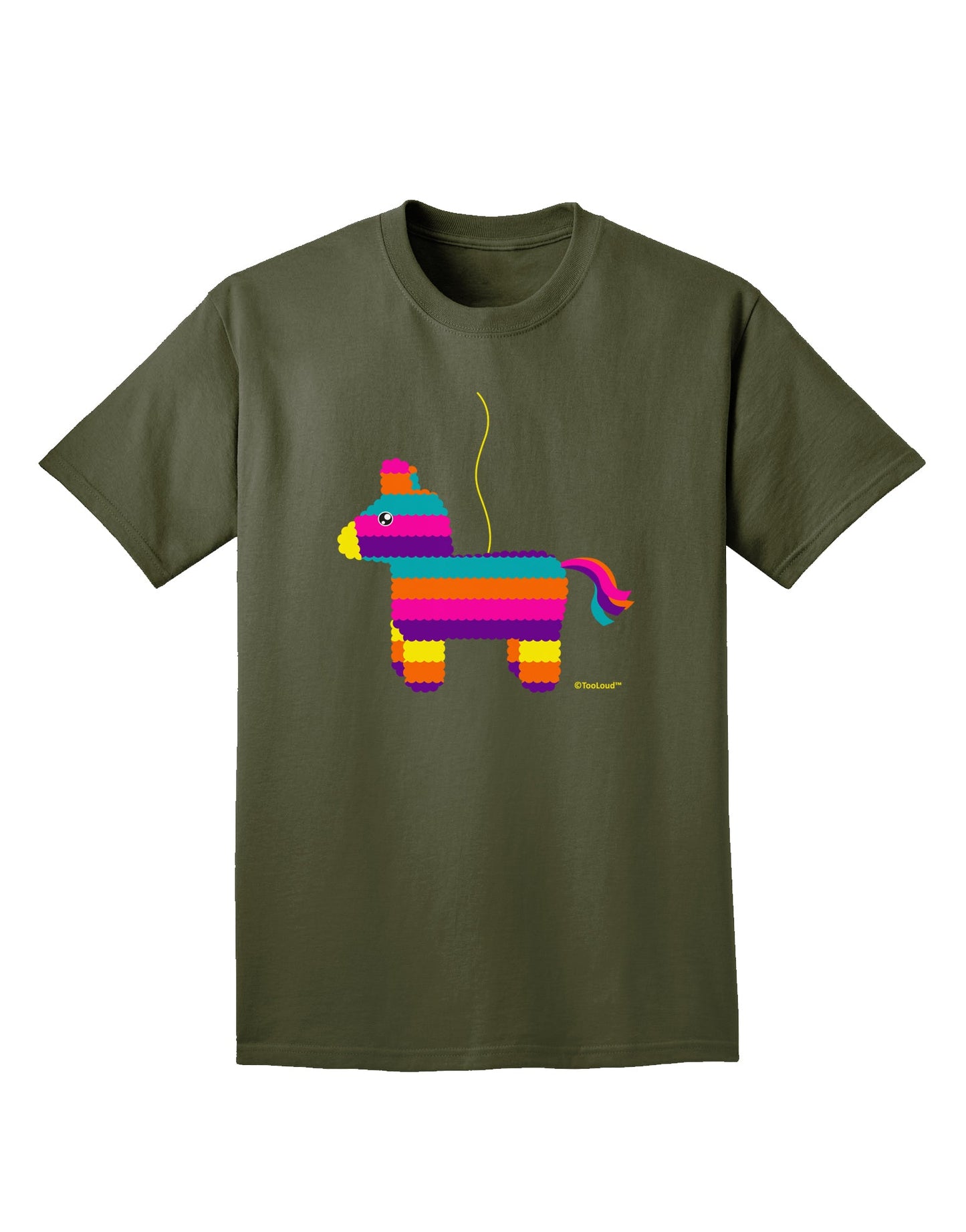 Colorful Hanging Pinata Design Adult Dark T-Shirt by TooLoud-Mens T-Shirt-TooLoud-Military-Green-Small-Davson Sales
