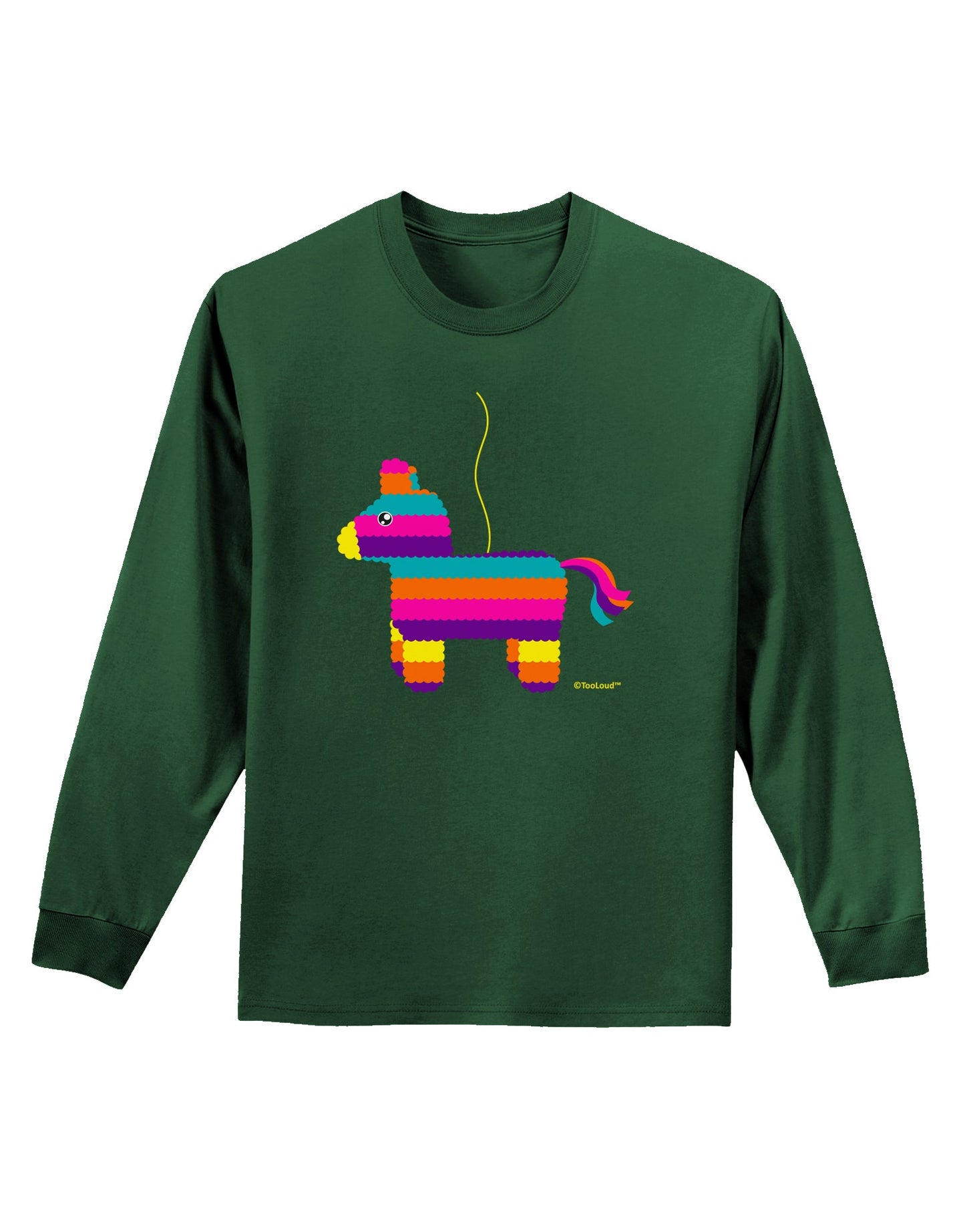 Colorful Hanging Pinata Design Adult Long Sleeve Dark T-Shirt by TooLoud-TooLoud-Dark-Green-Small-Davson Sales