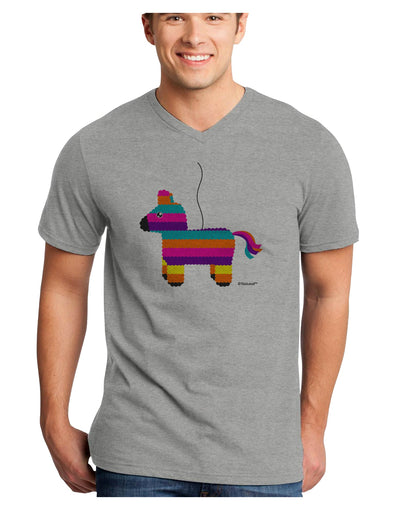 Colorful Hanging Pinata Design Adult V-Neck T-shirt by TooLoud-Mens V-Neck T-Shirt-TooLoud-HeatherGray-Small-Davson Sales