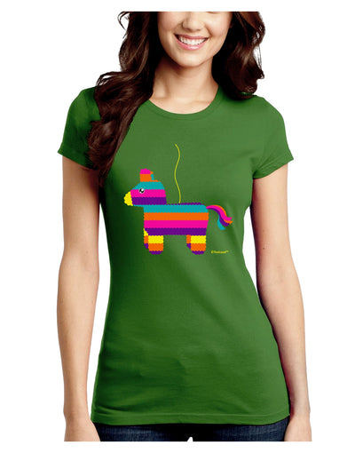 Colorful Hanging Pinata Design Juniors Crew Dark T-Shirt by TooLoud-T-Shirts Juniors Tops-TooLoud-Kiwi-Green-Juniors Fitted X-Small-Davson Sales