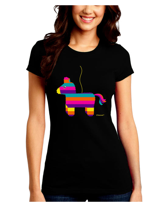 Colorful Hanging Pinata Design Juniors Crew Dark T-Shirt by TooLoud-T-Shirts Juniors Tops-TooLoud-Black-Juniors Fitted Small-Davson Sales