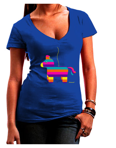 Colorful Hanging Pinata Design Juniors V-Neck Dark T-Shirt by TooLoud-Womens V-Neck T-Shirts-TooLoud-Royal-Blue-Juniors Fitted Small-Davson Sales