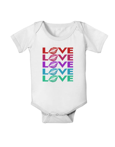 Colorful Love Kisses Baby Romper Bodysuit-Baby Romper-TooLoud-White-06-Months-Davson Sales