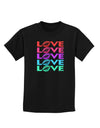 Colorful Love Kisses Childrens Dark T-Shirt-Childrens T-Shirt-TooLoud-Black-X-Small-Davson Sales