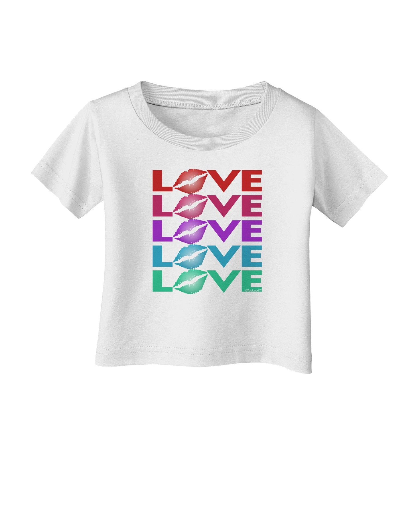 Colorful Love Kisses Infant T-Shirt-Infant T-Shirt-TooLoud-White-06-Months-Davson Sales