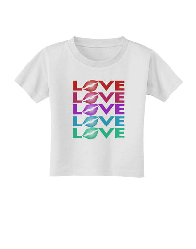 Colorful Love Kisses Toddler T-Shirt-Toddler T-Shirt-TooLoud-White-2T-Davson Sales