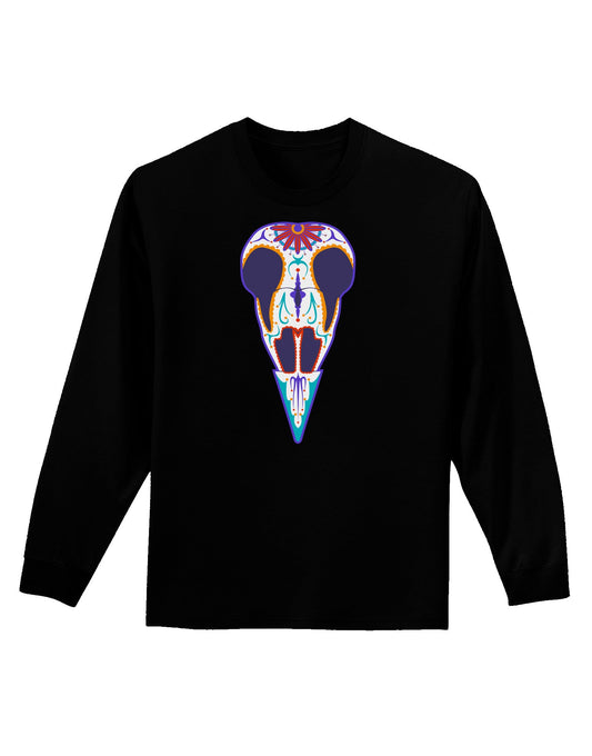 Colorful Mystic Bird Skull Calavera Day of the Dead Adult Long Sleeve Dark T-Shirt-TooLoud-Black-Small-Davson Sales