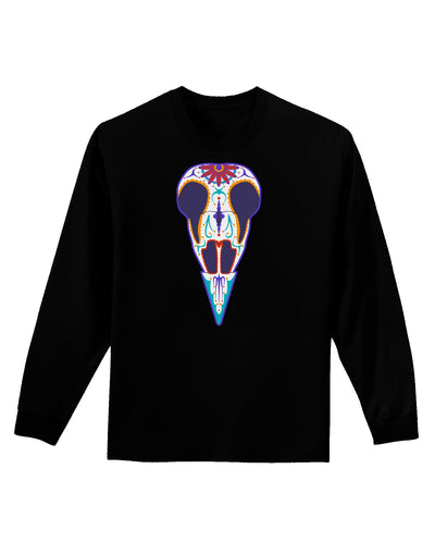 Colorful Mystic Bird Skull Calavera Day of the Dead Adult Long Sleeve Dark T-Shirt-TooLoud-Black-Small-Davson Sales