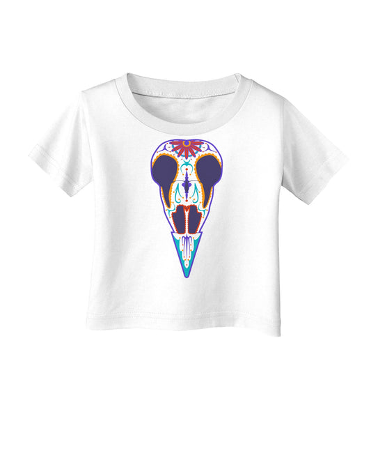 Colorful Mystic Bird Skull Calavera Day of the Dead Infant T-Shirt-Infant T-Shirt-TooLoud-White-06-Months-Davson Sales