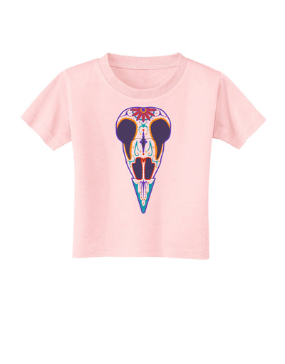 Colorful Mystic Bird Skull Calavera Day of the Dead Toddler T-Shirt-Toddler T-Shirt-TooLoud-Light-Pink-2T-Davson Sales