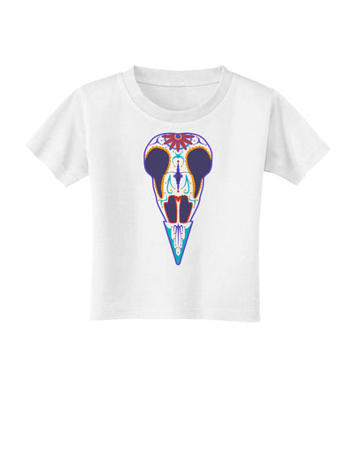 Colorful Mystic Bird Skull Calavera Day of the Dead Toddler T-Shirt-Toddler T-Shirt-TooLoud-White-2T-Davson Sales