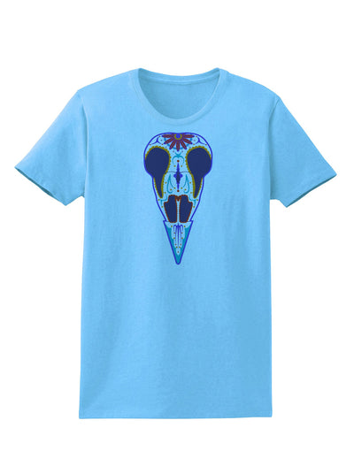 Colorful Mystic Bird Skull Calavera Day of the Dead Womens T-Shirt-Womens T-Shirt-TooLoud-Aquatic-Blue-X-Small-Davson Sales