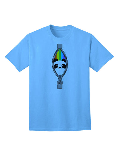 Colorful Panda Design Adult T-Shirt with Zipper Detail by TooLoud-Mens T-shirts-TooLoud-Aquatic-Blue-Small-Davson Sales