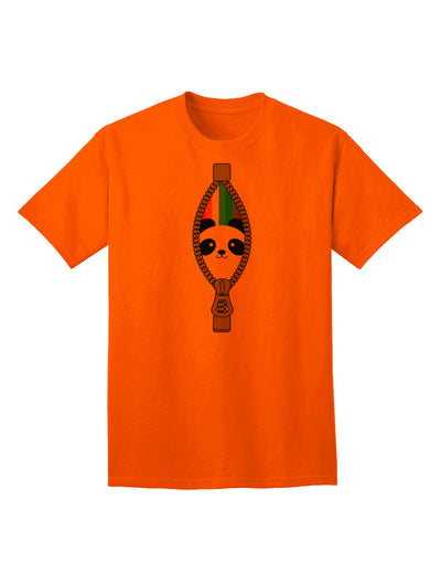 Colorful Panda Design Adult T-Shirt with Zipper Detail by TooLoud-Mens T-shirts-TooLoud-Orange-Small-Davson Sales