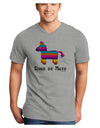 Colorful Pinata Design - Cinco de Mayo Adult V-Neck T-shirt by TooLoud-Mens V-Neck T-Shirt-TooLoud-HeatherGray-Small-Davson Sales