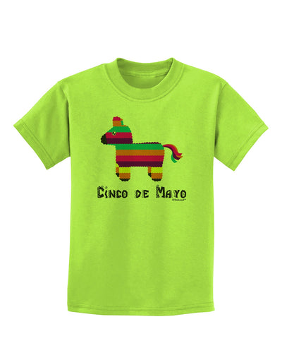 Colorful Pinata Design - Cinco de Mayo Childrens T-Shirt by TooLoud-Childrens T-Shirt-TooLoud-Lime-Green-X-Small-Davson Sales