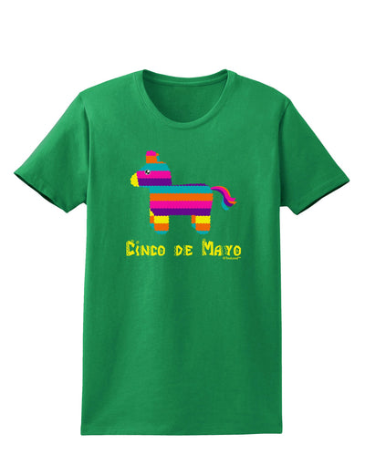 Colorful Pinata Design - Cinco de Mayo Womens Dark T-Shirt by TooLoud-Womens T-Shirt-TooLoud-Kelly-Green-X-Small-Davson Sales