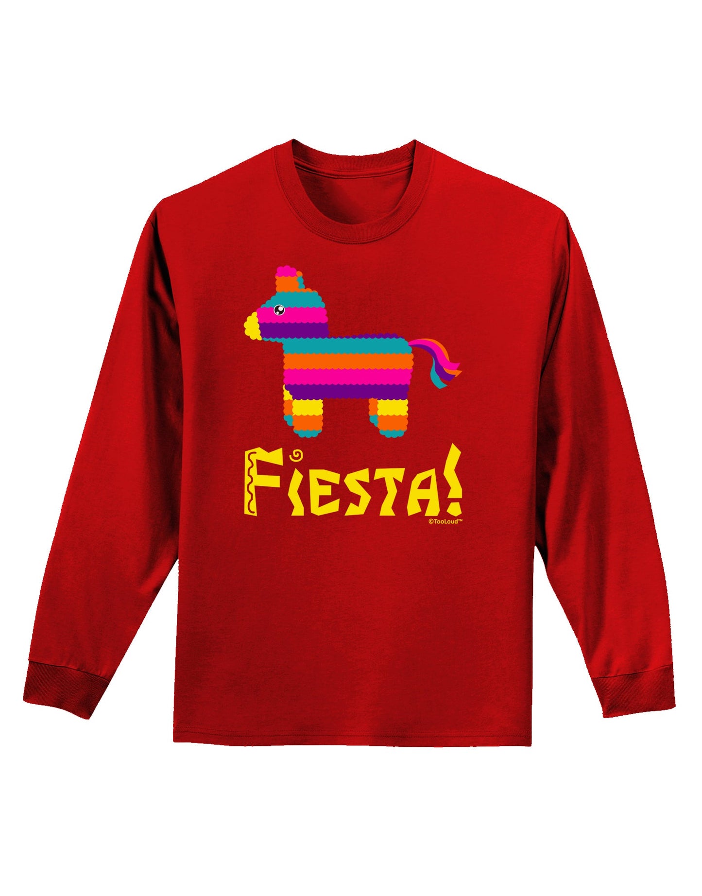 Colorful Pinata Design - Fiesta Adult Long Sleeve Dark T-Shirt by TooLoud-TooLoud-Red-Small-Davson Sales