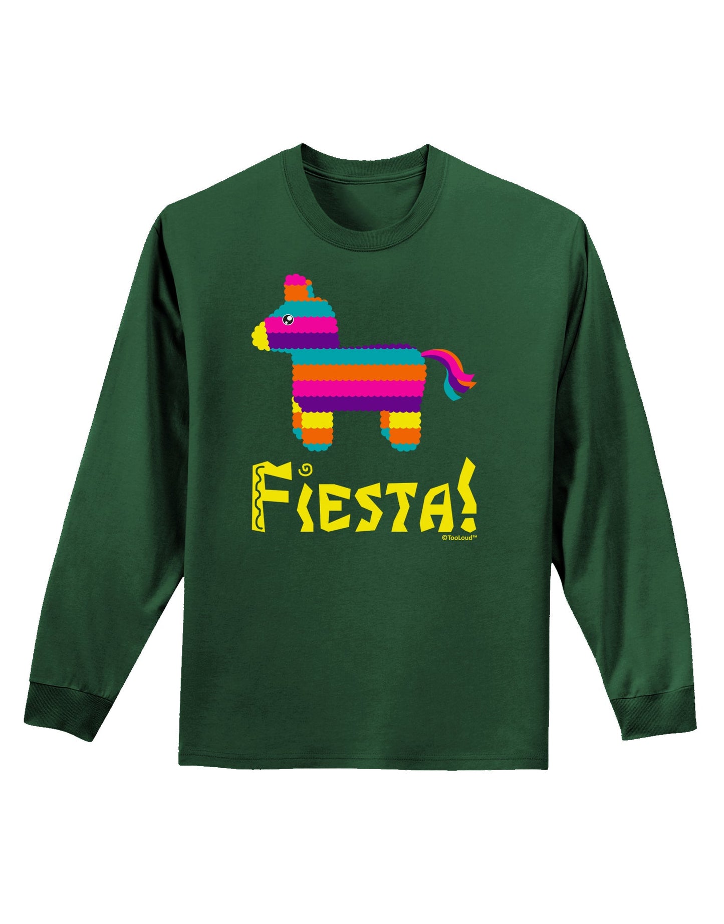 Colorful Pinata Design - Fiesta Adult Long Sleeve Dark T-Shirt by TooLoud-TooLoud-Dark-Green-Small-Davson Sales