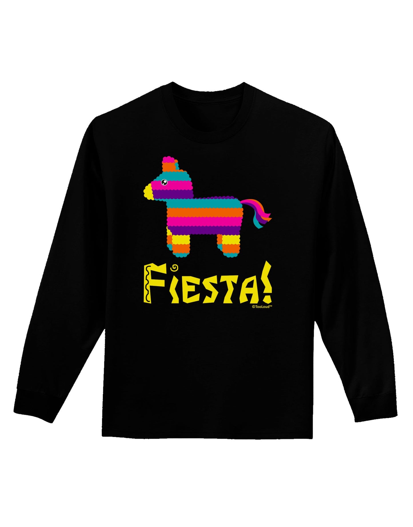 Colorful Pinata Design - Fiesta Adult Long Sleeve Dark T-Shirt by TooLoud-TooLoud-Black-Small-Davson Sales