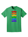 Colorful Rainbow Mustaches Adult Dark T-Shirt-Mens T-Shirt-TooLoud-Kelly-Green-Small-Davson Sales