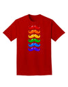 Colorful Rainbow Mustaches Adult Dark T-Shirt-Mens T-Shirt-TooLoud-Red-Small-Davson Sales