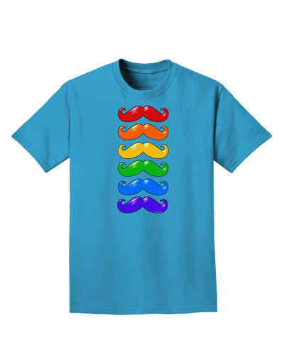 Colorful Rainbow Mustaches Adult Dark T-Shirt-Mens T-Shirt-TooLoud-Turquoise-Small-Davson Sales