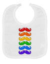 Colorful Rainbow Mustaches Baby Bib