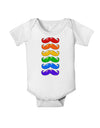 Colorful Rainbow Mustaches Baby Romper Bodysuit-Baby Romper-TooLoud-White-06-Months-Davson Sales