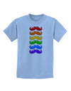 Colorful Rainbow Mustaches Childrens T-Shirt-Childrens T-Shirt-TooLoud-Light-Blue-X-Small-Davson Sales