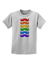 Colorful Rainbow Mustaches Childrens T-Shirt-Childrens T-Shirt-TooLoud-AshGray-X-Small-Davson Sales