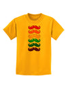 Colorful Rainbow Mustaches Childrens T-Shirt-Childrens T-Shirt-TooLoud-Gold-X-Small-Davson Sales