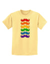 Colorful Rainbow Mustaches Childrens T-Shirt-Childrens T-Shirt-TooLoud-Daffodil-Yellow-X-Small-Davson Sales