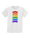 Colorful Rainbow Mustaches Childrens T-Shirt-Childrens T-Shirt-TooLoud-White-X-Small-Davson Sales