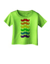 Colorful Rainbow Mustaches Infant T-Shirt-Infant T-Shirt-TooLoud-Lime-Green-06-Months-Davson Sales