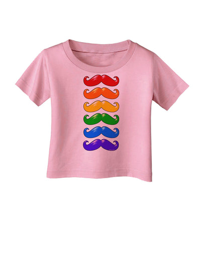 Colorful Rainbow Mustaches Infant T-Shirt-Infant T-Shirt-TooLoud-Candy-Pink-06-Months-Davson Sales