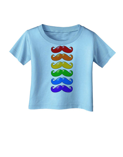 Colorful Rainbow Mustaches Infant T-Shirt-Infant T-Shirt-TooLoud-Aquatic-Blue-06-Months-Davson Sales