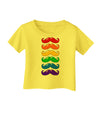 Colorful Rainbow Mustaches Infant T-Shirt-Infant T-Shirt-TooLoud-Yellow-06-Months-Davson Sales