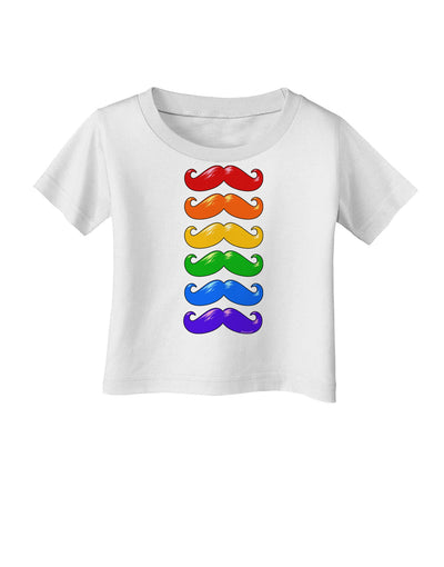 Colorful Rainbow Mustaches Infant T-Shirt-Infant T-Shirt-TooLoud-White-06-Months-Davson Sales