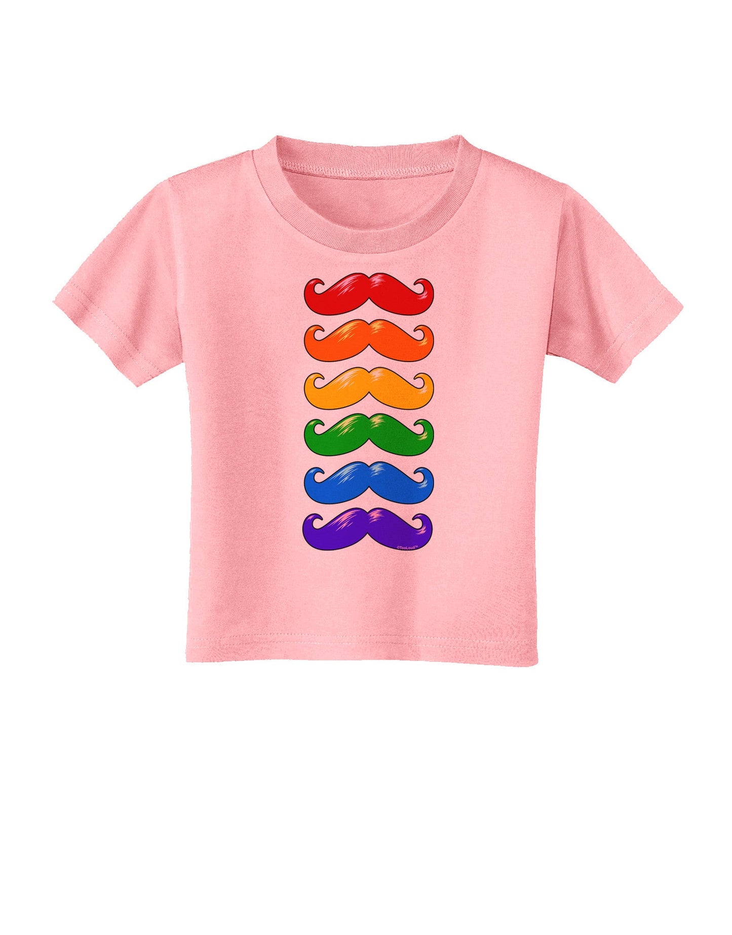 Colorful Rainbow Mustaches Toddler T-Shirt-Toddler T-Shirt-TooLoud-Candy-Pink-2T-Davson Sales