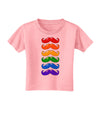 Colorful Rainbow Mustaches Toddler T-Shirt-Toddler T-Shirt-TooLoud-Candy-Pink-2T-Davson Sales