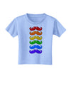 Colorful Rainbow Mustaches Toddler T-Shirt-Toddler T-Shirt-TooLoud-Aquatic-Blue-2T-Davson Sales